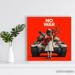 No War Tank Flowers Art