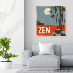 Zen Bamboo Moon Art