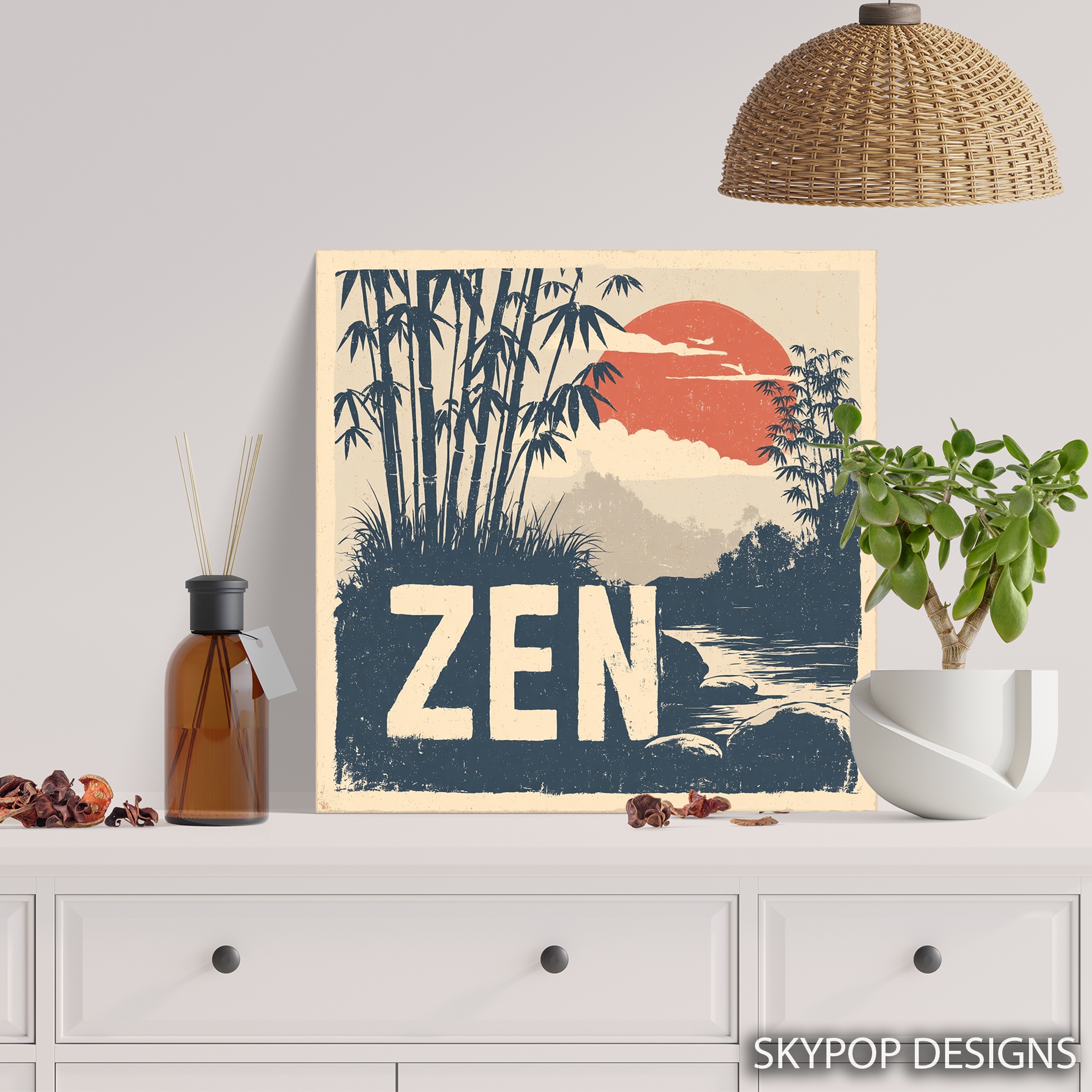 5.jpg Zen Bamboo Sunset Art