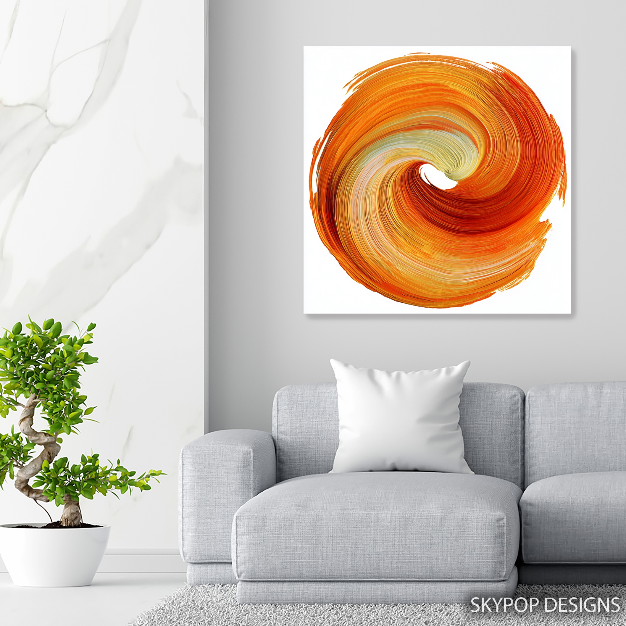 5.jpg Orange Swirl Art