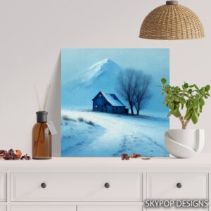 Snowy Barn Winter Landscape Art