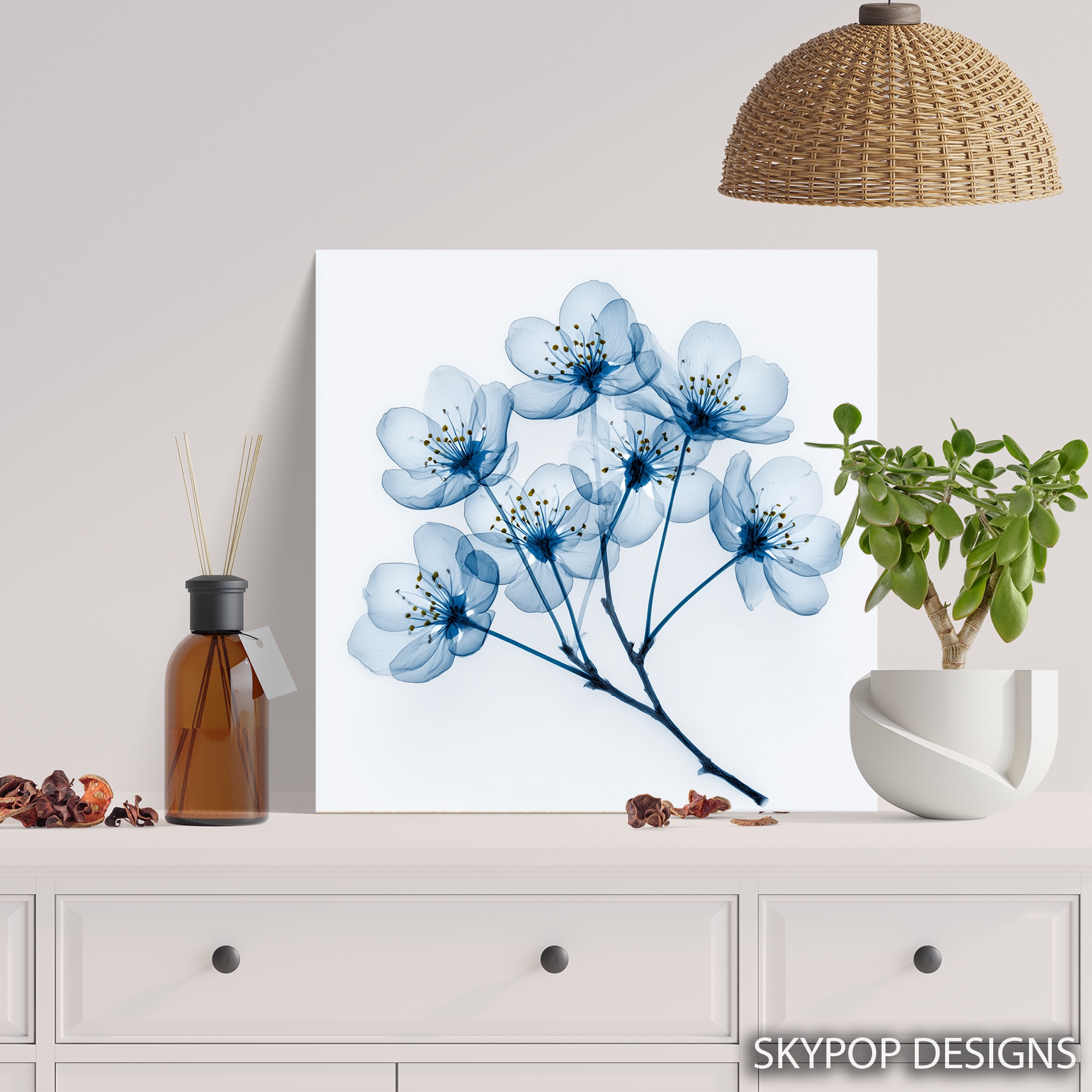 5.jpg Blue Cherry Blossom Art