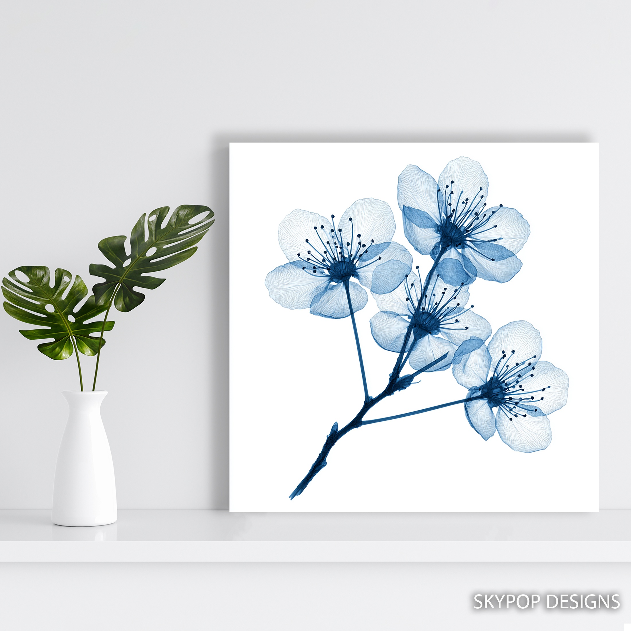 5.jpg Blue Cherry Blossom Art