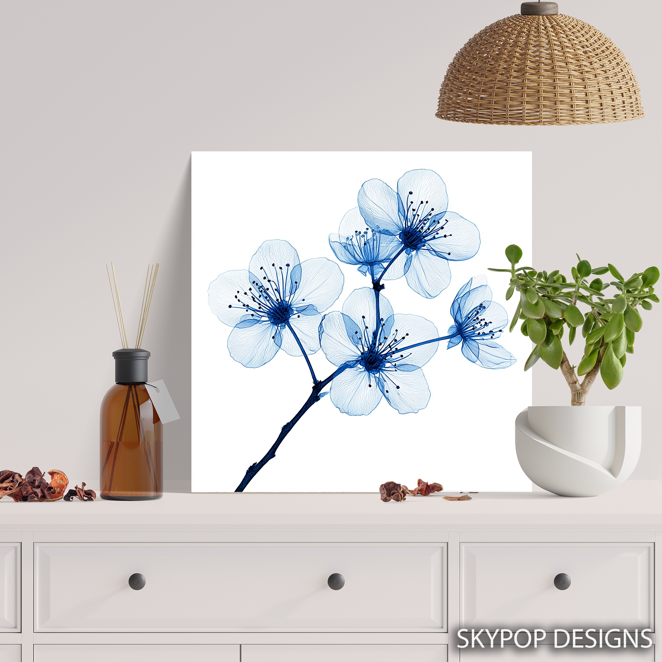 5.jpg Blue Cherry Blossom Art