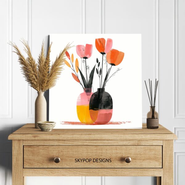 Vibrant Tulip Vase Art