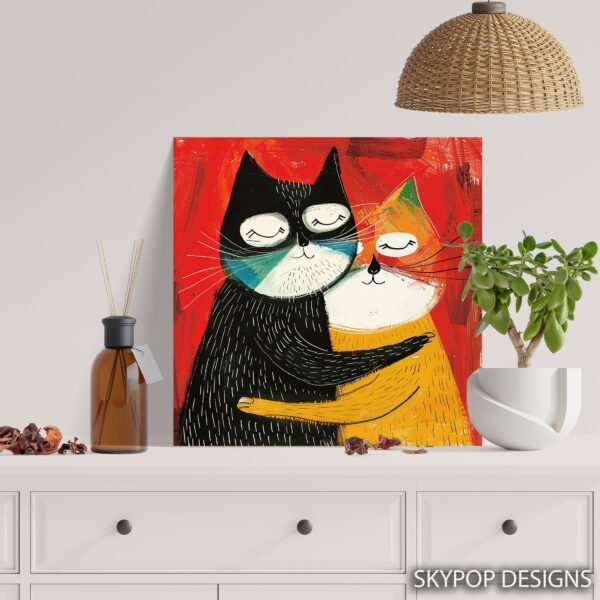 Hugging Cats Art