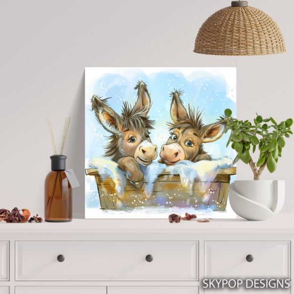 Donkey Friends Winter Art
