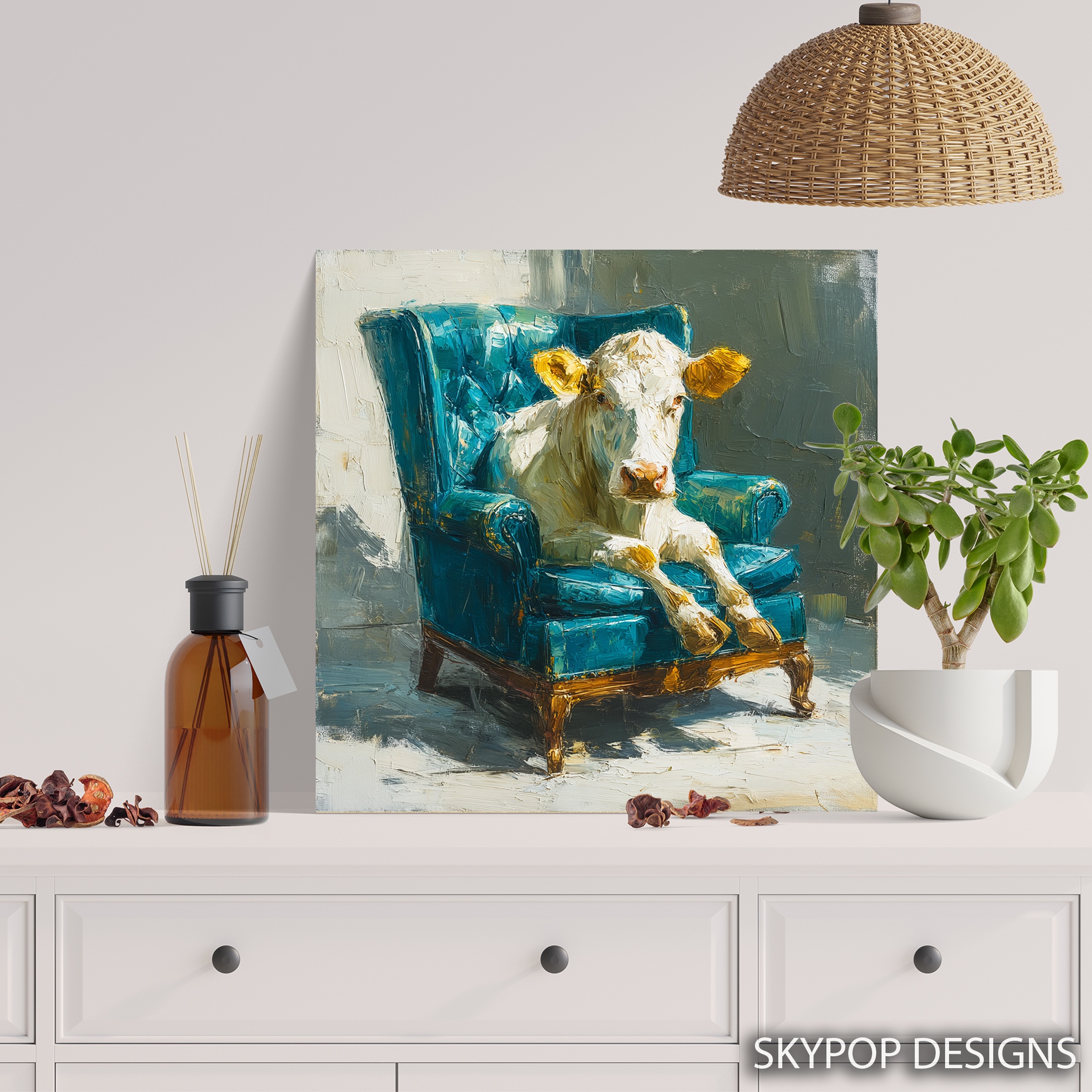 5.jpg Cow in Armchair Art