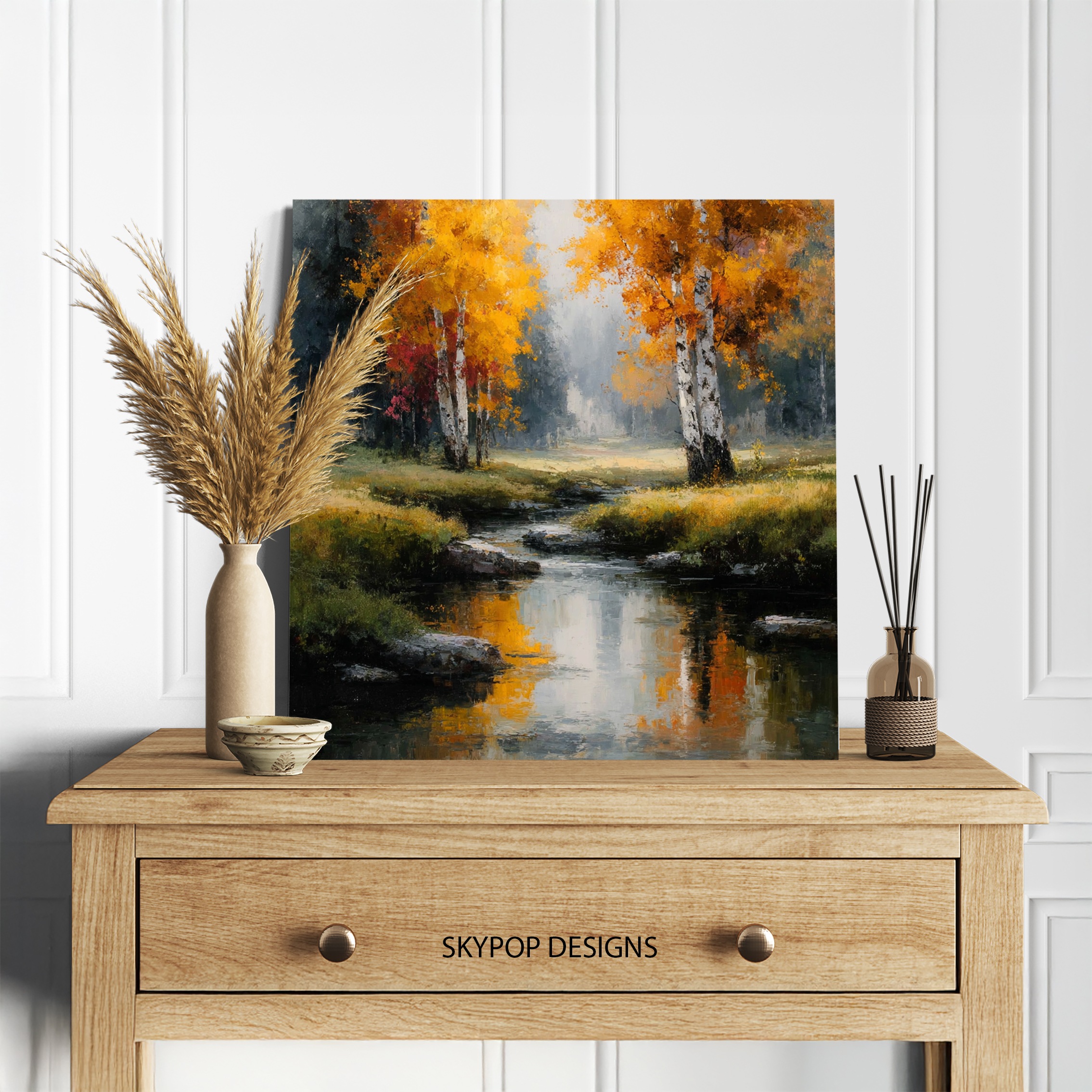 5.jpg Autumn Stream Reflection Art