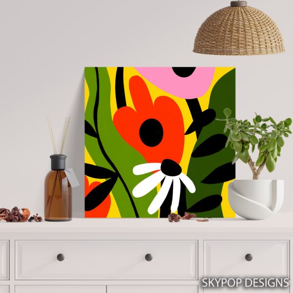 Vibrant Geometric Floral Art
