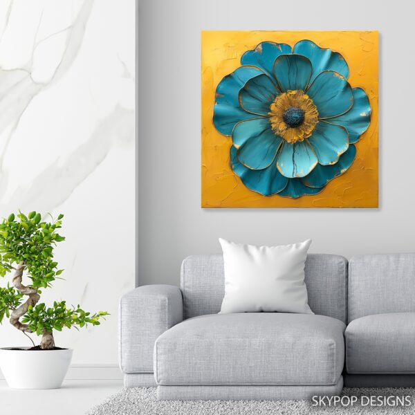Turquoise Bloom Art