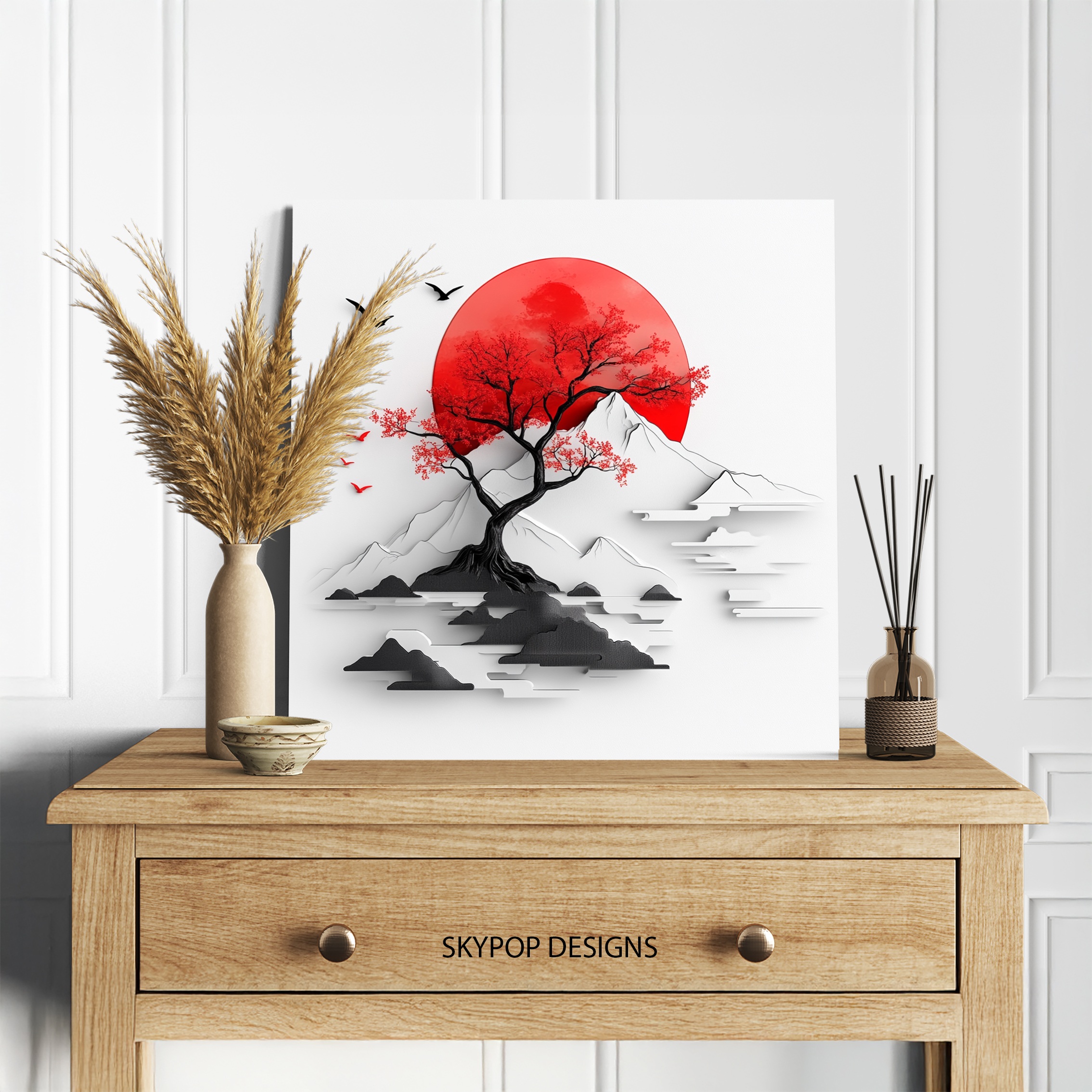 5.jpg Japanese Red Sun Tree Art