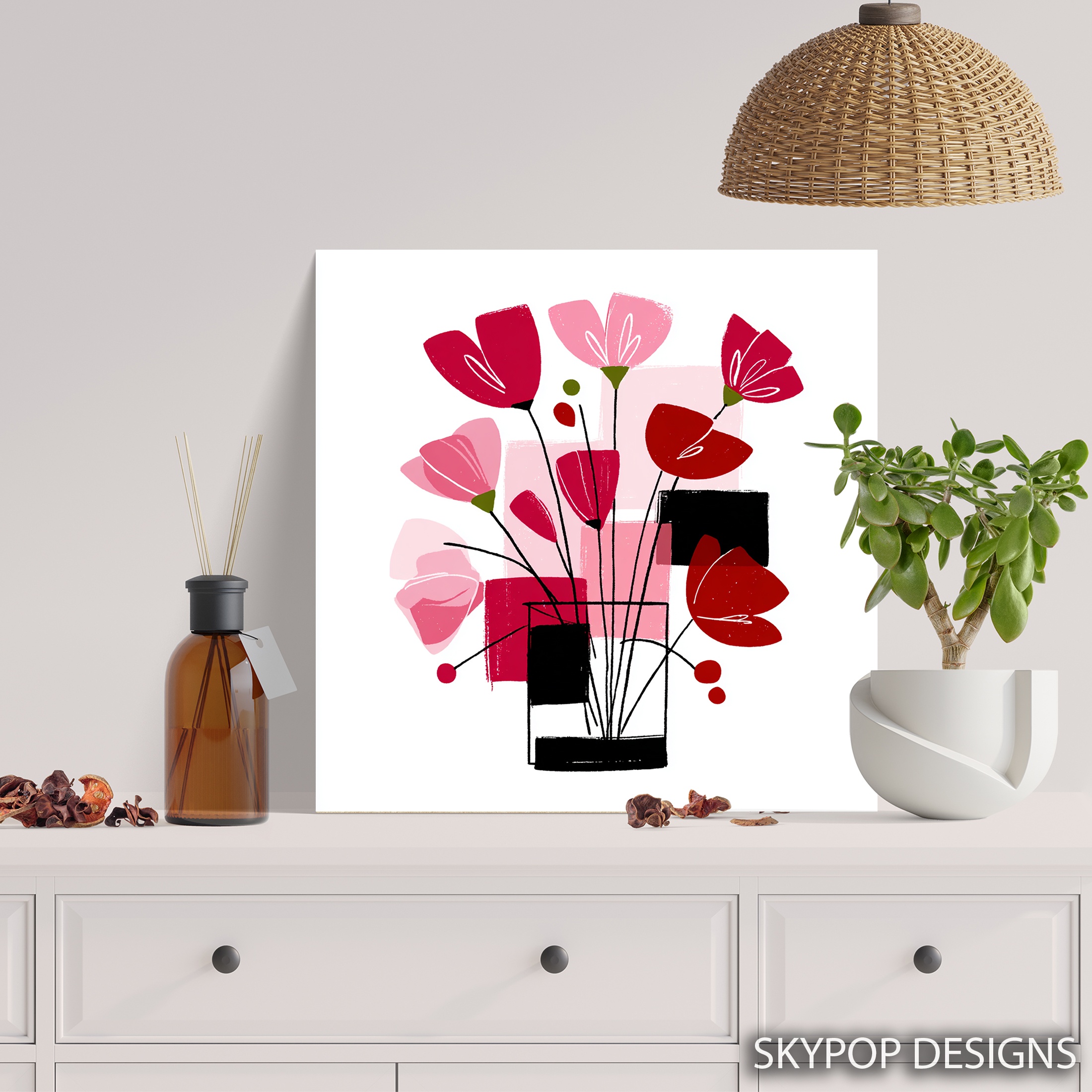 5.jpg Modern Poppy Bouquet Art