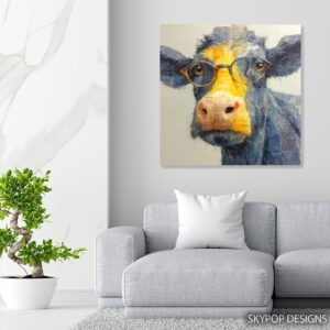 Cow with Glasses Art