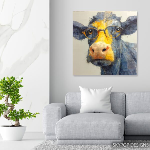 Cow with Glasses Art