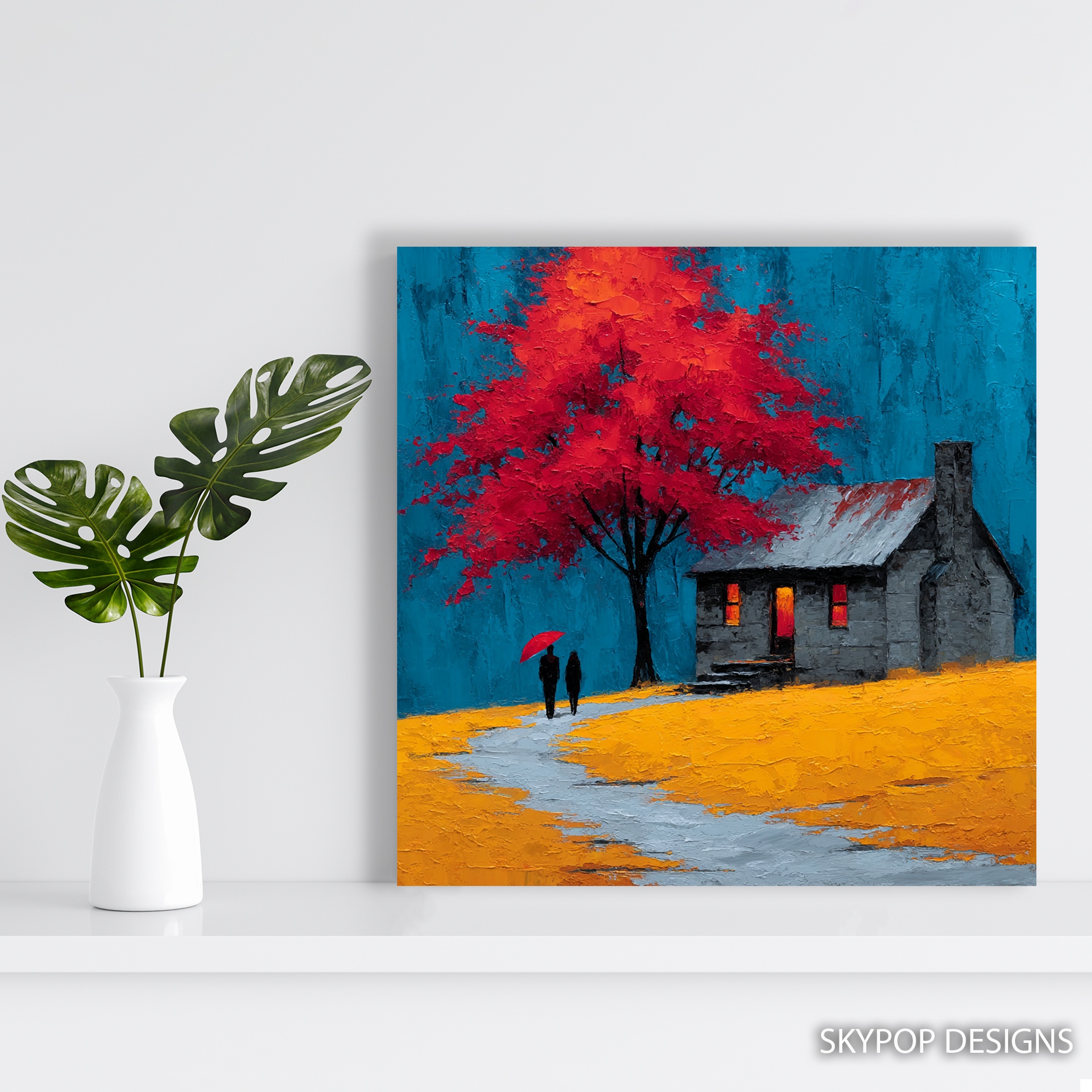 5.jpg Vibrant Red Tree House Art