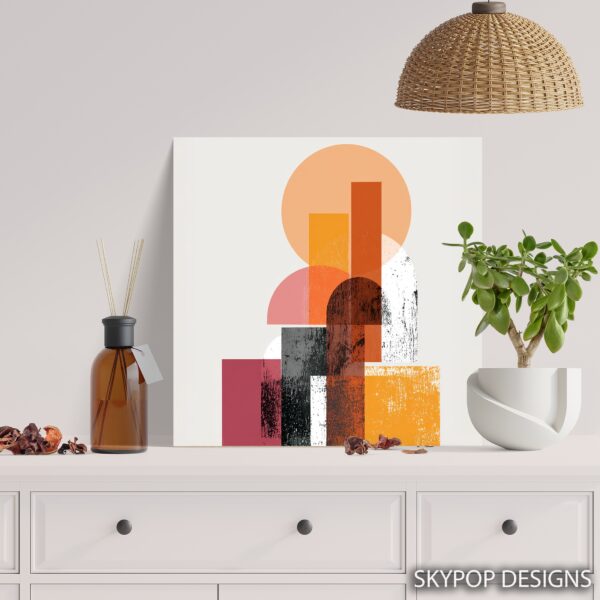 Geometric Sunset Art