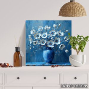 Blue Floral Vase Art