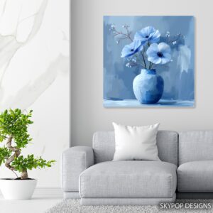 Blue Poppy Vase Art