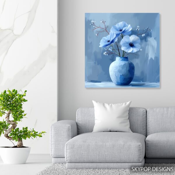 Blue Poppy Vase Art