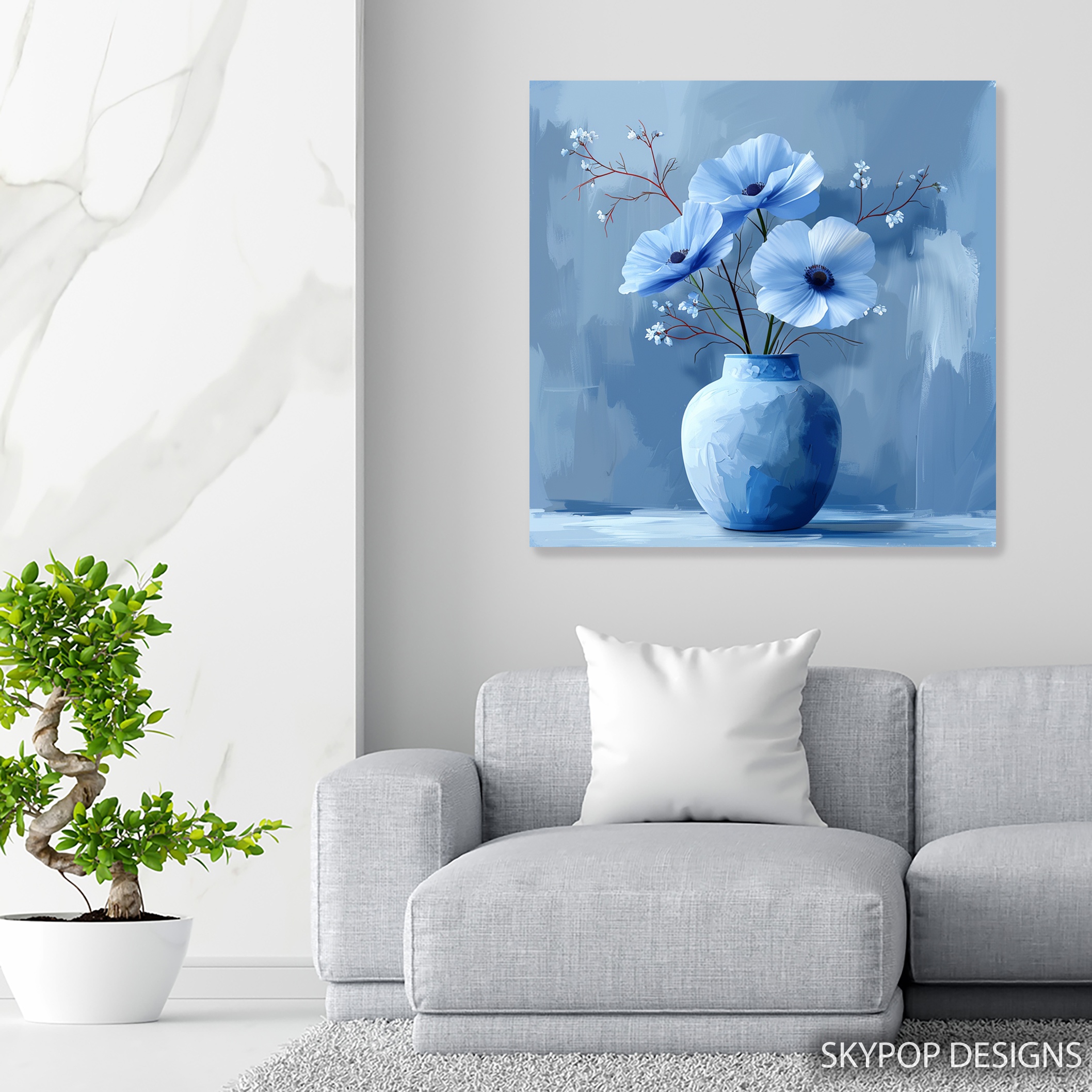 5.jpg Blue Poppy Vase Art