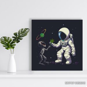 Astronaut Alien Encounter Art