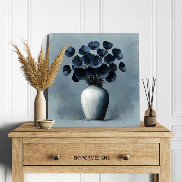 Blue Poppy Vase Art