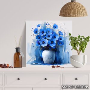 Blue Poppy Bouquet Art