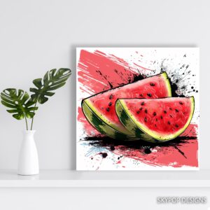 Juicy Watermelon Splash Art