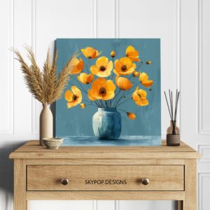 Yellow Poppy Bouquet Art