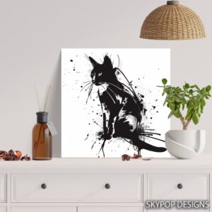 Black Cat Ink Art
