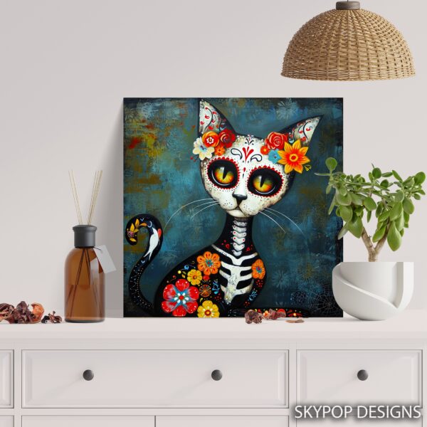 Day of the Dead Cat Art