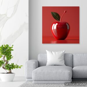 Glossy Red Apple Art