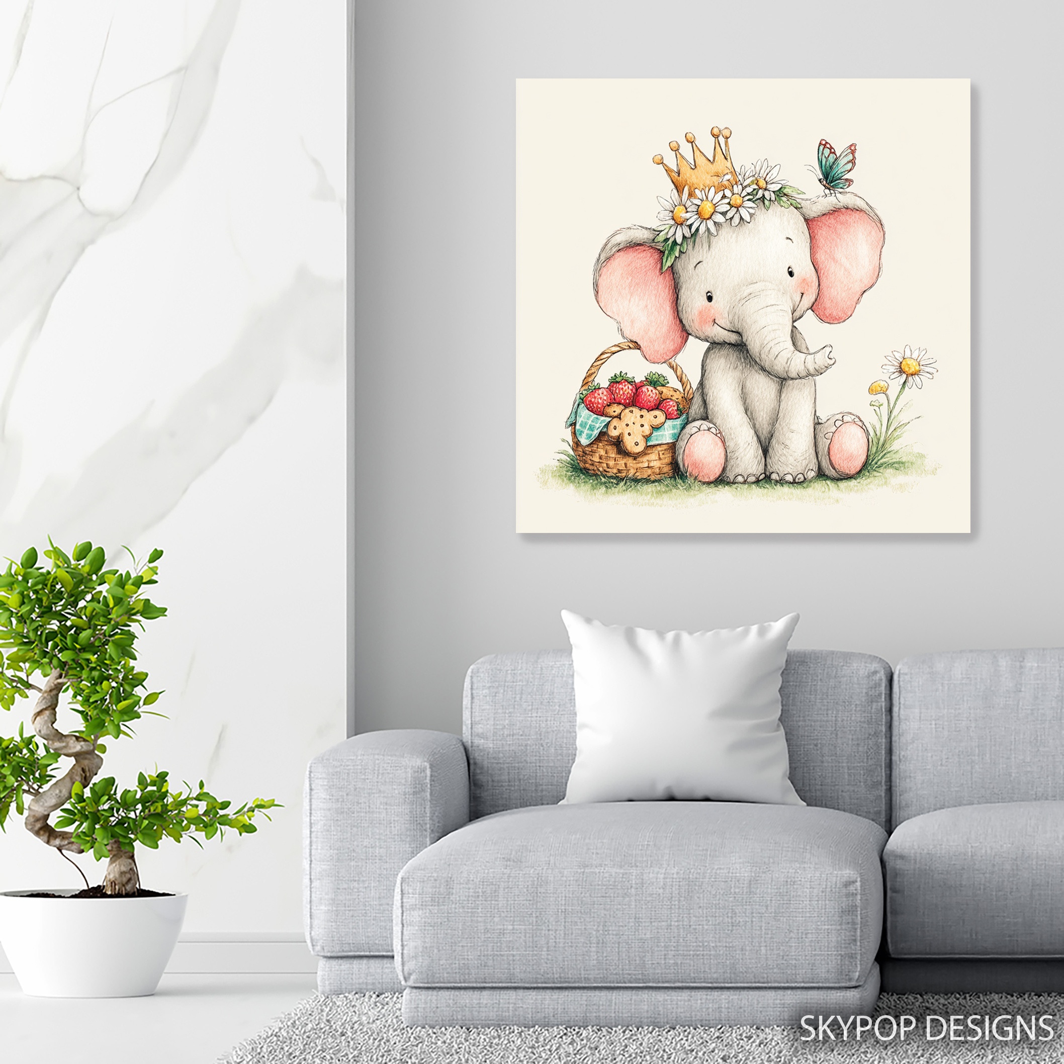 5.jpg Baby Elephant Princess Art
