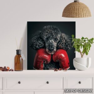 Boxing Poodle Art