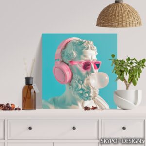 Classical Bust Headphones Art