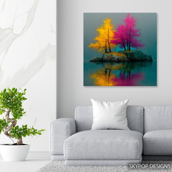 Colorful Island Trees Art