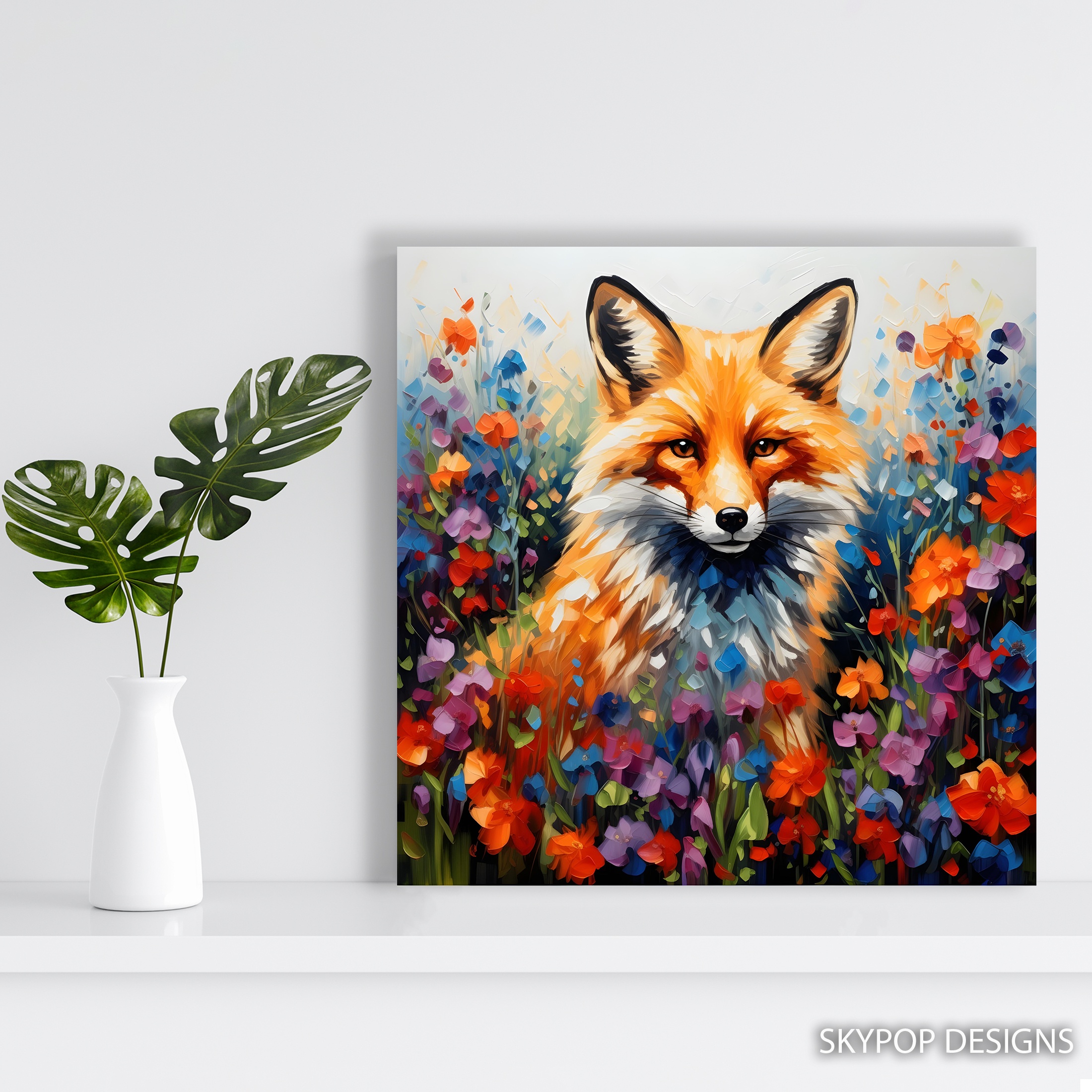 5.jpg Fox Flowers Art
