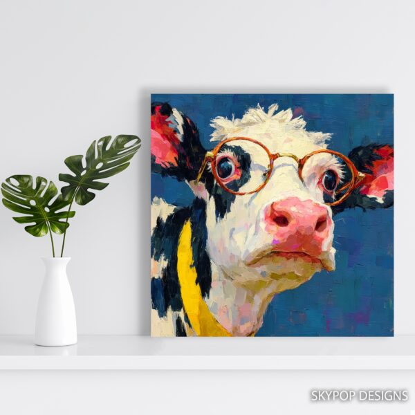 Cow with Glasses Art