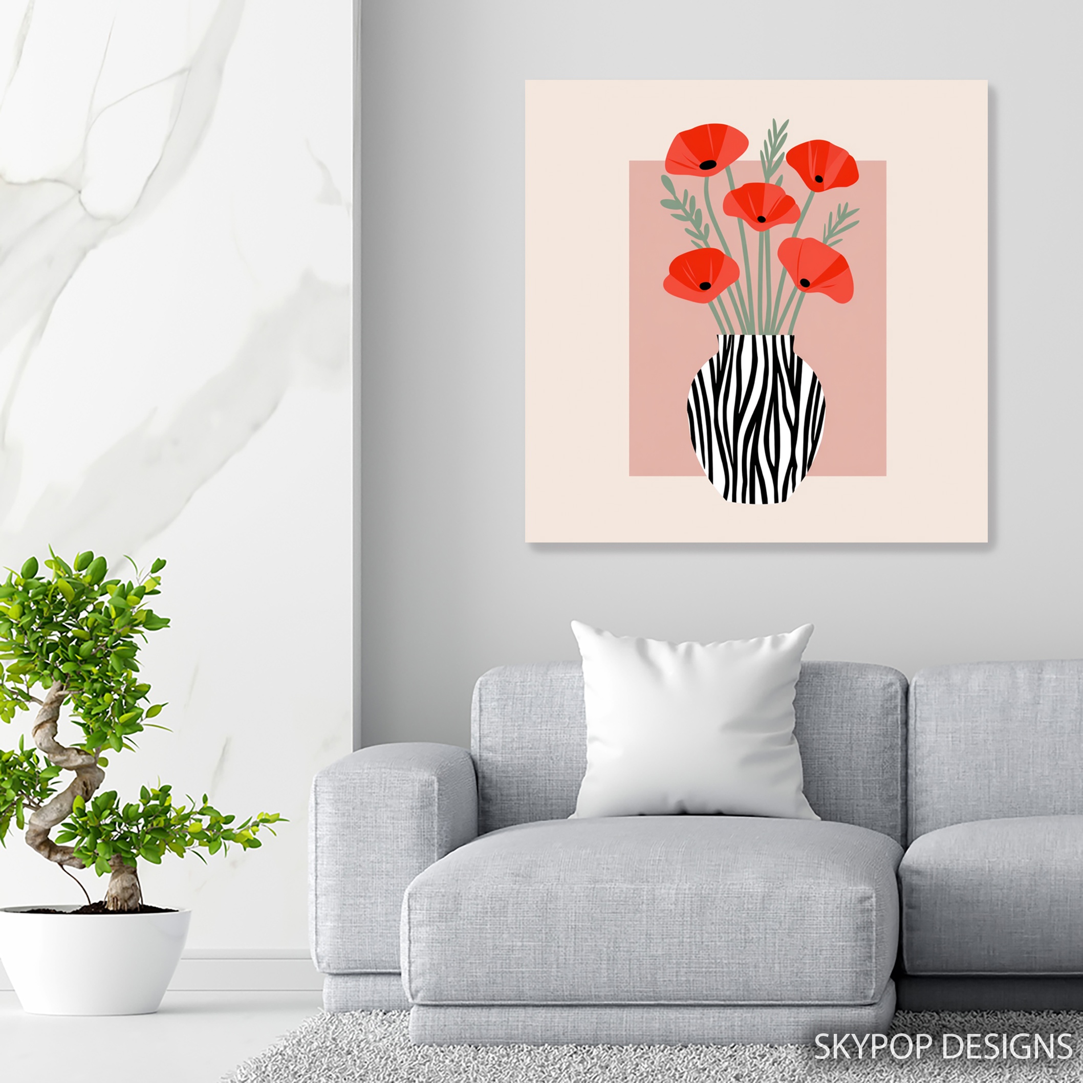 5.jpg Red Poppy Vase Art