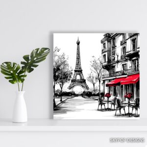 Parisian Cafe Eiffel Tower Art