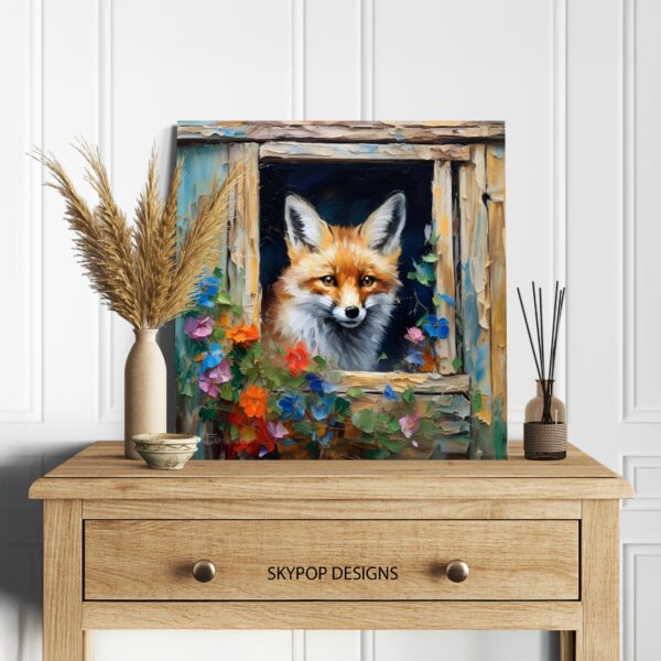 Fox Peeking Window Art
