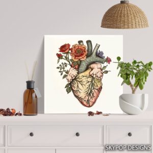 Blooming Heart Anatomy Art