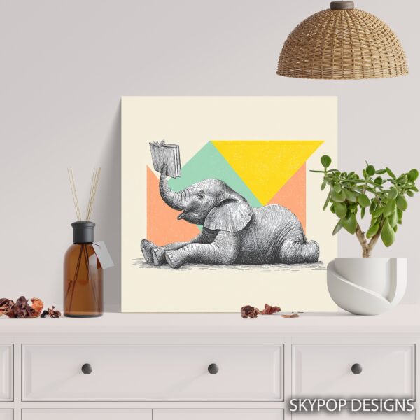 Elephant Reading Art