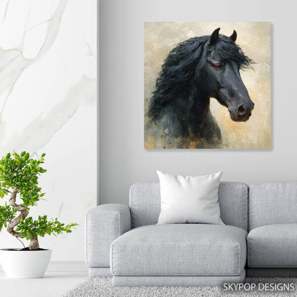 Black Horse Portrait Art