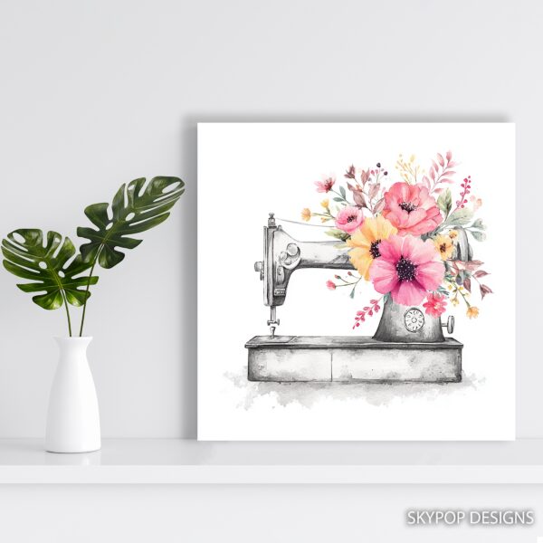Blooming Sewing Machine Art