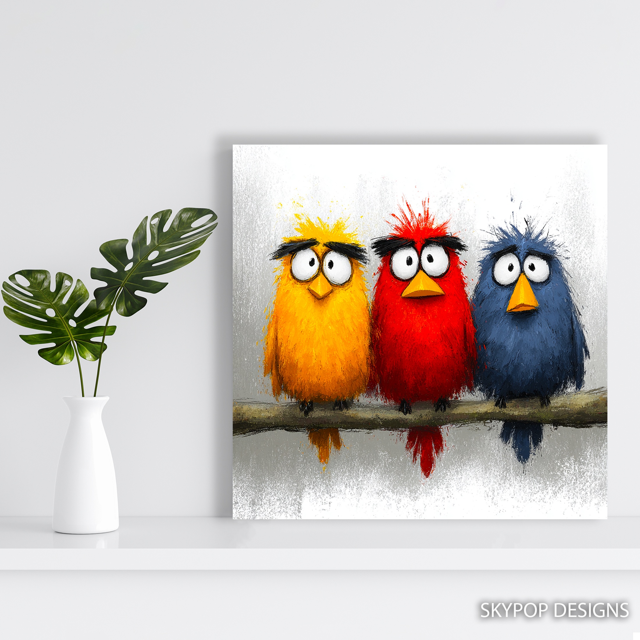 5.jpg Colorful Cartoon Birds Art
