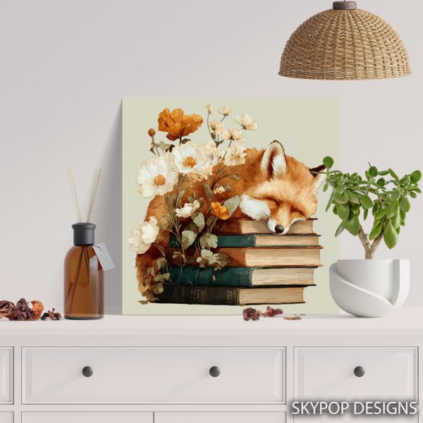 Fox and Flowers Art
