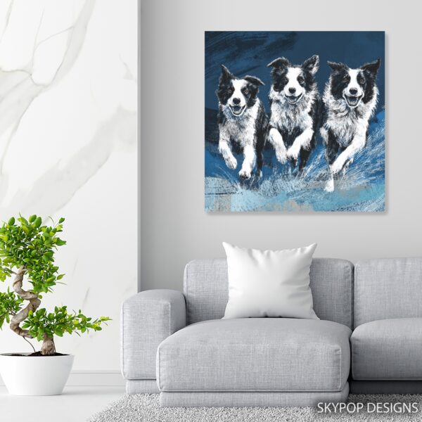 Border Collie Trio Art