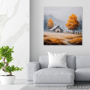 Autumn Barn Landscape Art